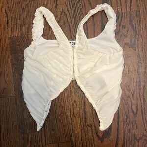 Hazel Boutique White Clip Corset Top. Size Small